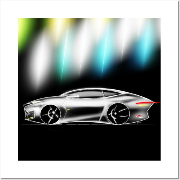 drive car sketch in ecopop lights Wall Art by jorge_lebeau